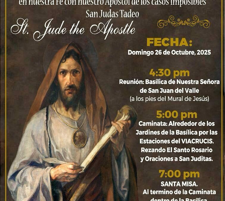 Caminata en Petición y Agradecimiento con San Judas Tadeo – Octubre 26, 2025