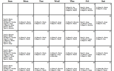 January 2026 Mass Schedule